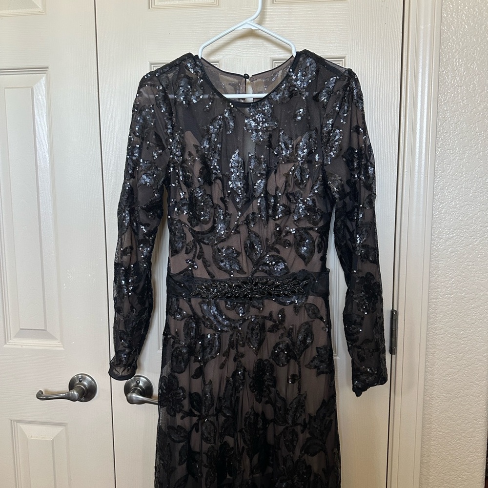 Dress the Population Elegant Ava sequin floral Black Gown size medium M - Picture 17 of 17